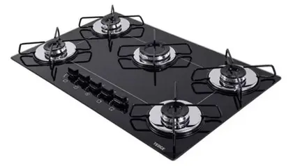 Fogão Cooktop 5 Bocas Chamalux Tedge Ultra Chama Preto Bivolt