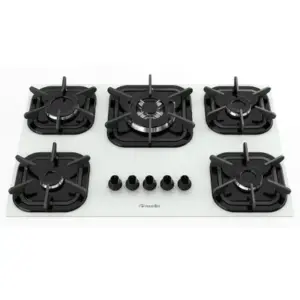 Cooktop a Gás Mueller 5 Bocas Tripla Chama Branco 601270004 Cooktop a Gás Mueller 5 Bocas Tripla Chama Branco 601270004