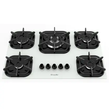 Cooktop a Gás Mueller 5 Bocas Tripla Chama Branco 601270004