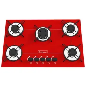 Cooktop a Gás Chamalux 5 Bocas Ultra Chama Vermelho Cooktop a Gás Chamalux 5 Bocas Ultra Chama Vermelho