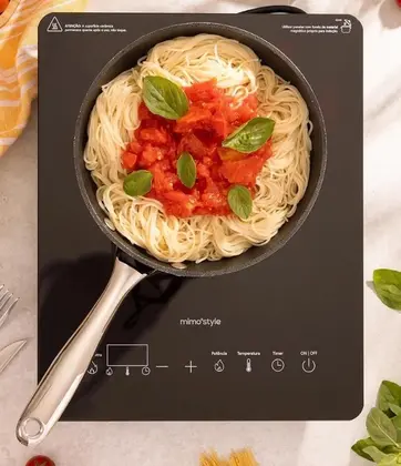 Cooktop de Indução Mimo Style Luxx Portátil 1 Boca 1800W Black 127V