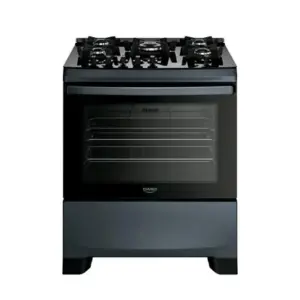 Fogão de Piso 5 Bocas Dako Supreme Timer Glass com Mesa de Vidro e Tripla Chama Titanium Bivolt