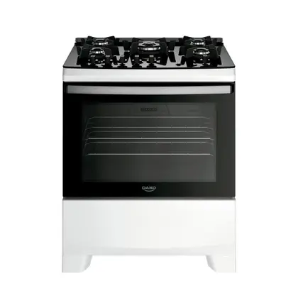 Fogão de Piso 5 Bocas Dako Supreme Glass com Mesa de Vidro e Tripla Chama Branco Bivolt