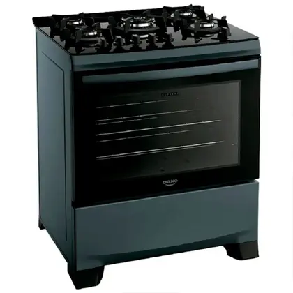 Fogão de Piso 5 Bocas Dako Supreme Automático com Mesa de Vidro e Forno 100L Bivolt