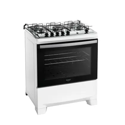 Fogão de Piso 5 Bocas Dako Supreme com Mesa Inox e Acendimento Automático Branco Bivolt