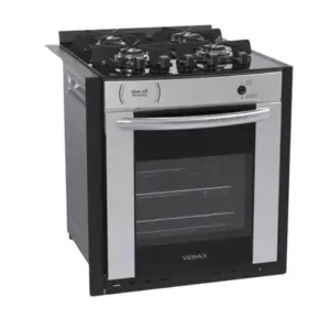Fogão de Embutir 4 Bocas Venax Gaudi Prisma Vitreo BL Cor Inox Gás GLP
