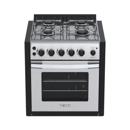 Fogão de Embutir 4 Bocas Venax Gaudi Platinum GII Cor Inox Gás GLP