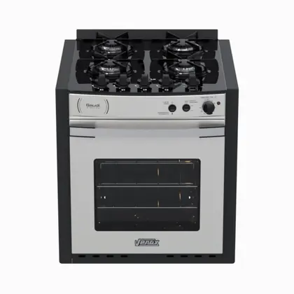 Fogão de Embutir 4 Bocas Venax Gaudi Platinum Vitreo Cor Inox Gás GLP