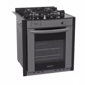 Fogão de Embutir 4 Bocas Venax Gaudi Prisma Vitreo BL Cor Grafite Gás GLP Fogão de Embutir 4 Bocas Venax Gaudi Prisma Vitreo BL Cor Grafite Gás GLP
