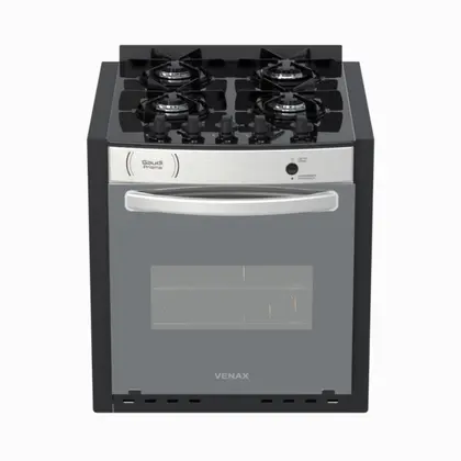 Fogão de Embutir 4 Bocas Venax Gaudi Prisma Vitreo EL Cor Inox Gás GLP