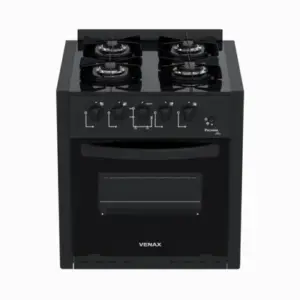Fogão de Embutir 4 Bocas Venax Picasso Line Cor Preto Fosco Gás GLP