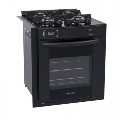 Fogão de Embutir 4 Bocas Venax Gaudi Cor Preto Bivolt 2197825375