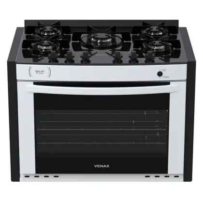 Fogão de Embutir 5 Bocas Venax Gaudi Prisma Vitreo BL Branco Gás GLP