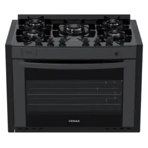 Fogão de Embutir 5 Bocas Venax Gaudi Prisma Vitreo BL Grafite Gás GLP Fogão de Embutir 5 Bocas Venax Gaudi Prisma Vitreo BL Grafite Gás GLP