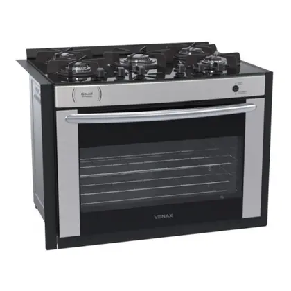 Fogão de Embutir 5 Bocas Venax Gaudi Prisma Vitreo BL