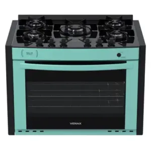 Fogão de Embutir 5 Bocas Venax Gaudi Prisma Vitreo BL Verde Gás GLP Fogão de Embutir 5 Bocas Venax Gaudi Prisma Vitreo BL Verde Gás GLP