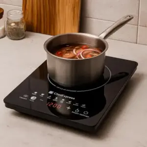 Cooktop de Indução Chefexpress Portátil 1 Boca Vidro Cerâmica 1200W Preto