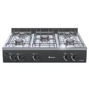Fogão de Mesa 5 Bocas Venax Grand Petit Vetro Preto Gás GLP Fogão de Mesa 5 Bocas Venax Grand Petit Vetro Preto Gás GLP