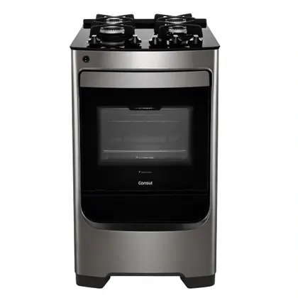 Fogão de Piso 4 Bocas Consul Acendimento Automático Cor Inox Bivolt CFO4V