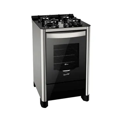 Fogão de Piso 4 Bocas Fischer Gran Cheff Mesa de Vidro Bivolt