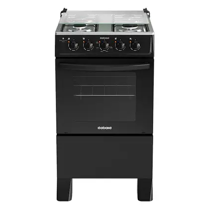 Fogão de Piso 4 Bocas Itatiaia Star Clean New Acendimento Manual Cor Preto