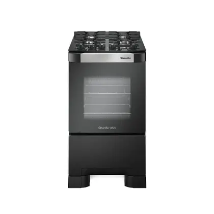 Fogão de Piso 4 Bocas Mueller Decorato Vetro Cor Preto Bivolt