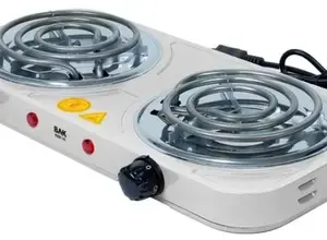Fogão Cooktop Elétrico Bak 2 Bocas 2000W Branco 5 Níveis de Temperatura 220V Fogão Cooktop Elétrico Bak 2 Bocas 2000W Branco 5 Níveis de Temperatura 220V
