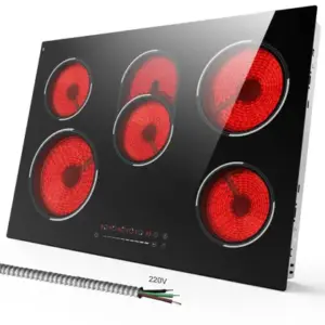 Cooktop Elétrico Traenvir 5 Queimadores 30″ 8400W 220V-240V Cooktop Elétrico Traenvir 5 Queimadores 30″ 8400W 220V-240V