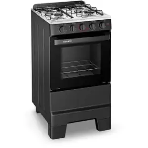 Fogão de Piso 4 Bocas Esmaltec Ideal Pop Acendimento Manual Cor Preto F4ISP4120PT Fogão de Piso 4 Bocas Esmaltec Ideal Pop Acendimento Manual Cor Preto F4ISP4120PT