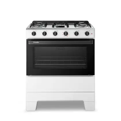 Fogão de Piso 5 Bocas Esmaltec Ideal Pop com Mesa de Aço Inox Branco F5ISB
