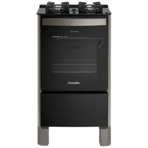 Fogão de Piso 4 Bocas Esmaltec Esmeralda Glass Forno Autolimpante Acendimento Automático Cor Inox Fogão de Piso 4 Bocas Esmaltec Esmeralda Glass Forno Autolimpante Acendimento Automático Cor Inox