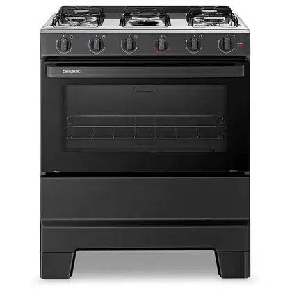 Fogão de Piso 5 Bocas Esmaltec Ideal Pop Manual com Mesa de Aço Inox