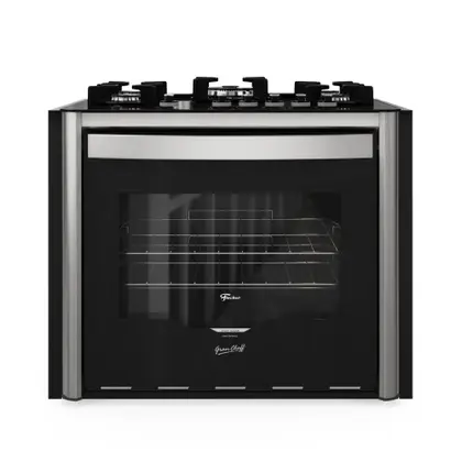 Fogão de Embutir 5 Bocas Fischer Gran Cheff com Mesa de Vidro, Dourador e 110L Silver 127V 28550-65542