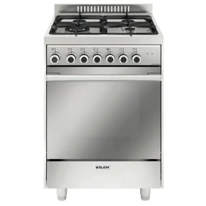 Fogão de Piso 4 Bocas Glem Matrix Forno Elétrico 70 Litros Aço Inox 220V GLMMQ6613VI