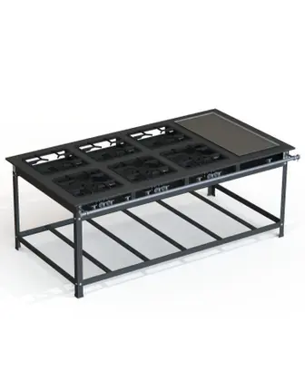 Fogão Industrial 6 Bocas JL Colombo 30×30 P7 Alta Pressão com Chapa Bifeteira