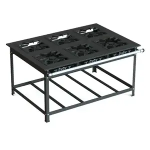 Fogão Industrial 6 Bocas JL Colombo 40×40 P10 Baixa Pressão 6 Queimadores Duplos Fogão Industrial 6 Bocas JL Colombo 40×40 P10 Baixa Pressão 6 Queimadores Duplos
