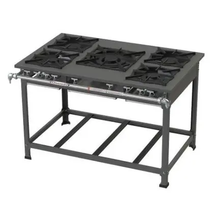 Fogão Industrial 5 Bocas Cristalaço Standard 30×40 Perfil 7 Sem Forno