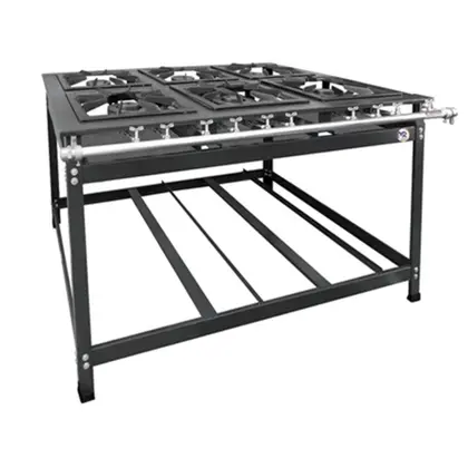 Fogão Industrial 6 Bocas MR Fogões 3 Simples Luxo Baixa Pressão 40×40 P8