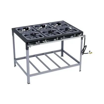 Fogão Industrial 6 Bocas Metalmaq 30×30 Alta Pressão S2000