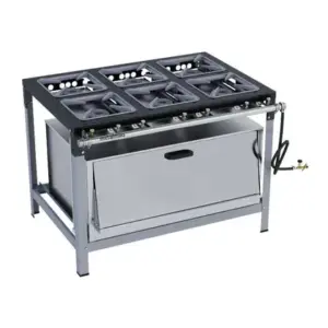 Fogão Industrial 6 Bocas Metalmaq 30×30 Alta Pressão com Super Forno Fogão Industrial 6 Bocas Metalmaq 30×30 Alta Pressão com Super Forno