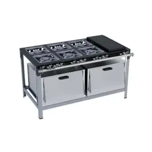 Fogão Industrial 6 Bocas Metalmaq Luxo 30×30 com Chapa e 2 Fornos Fogão Industrial 6 Bocas Metalmaq Luxo 30×30 com Chapa e 2 Fornos