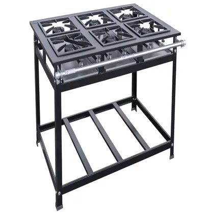 Fogão Industrial 6 Bocas Cristalaço Standard 30×30 P7 Alta Pressão