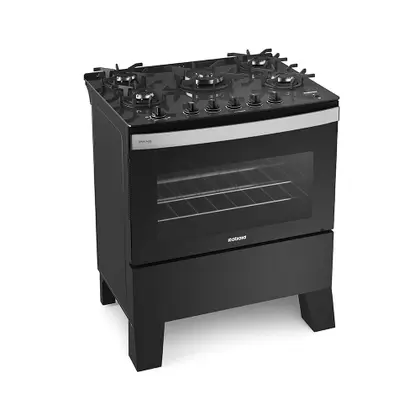 Fogão de Piso 5 Bocas Itatiaia Itaglass Plus com Acendimento Automático e Mesa de Vidro