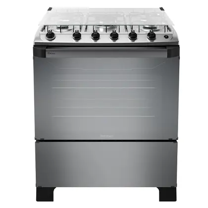 Fogão de Piso 5 Bocas Itatiaia New Dream com Acendimento Automático Reflecta Fumê