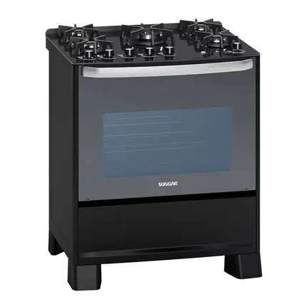 Fogão de Piso 5 Bocas Suggar Master Grill Preto 220V FGVMTG512PT
