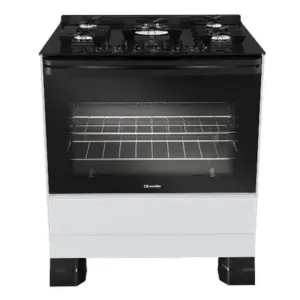 Fogão de Piso 5 Bocas Mueller com Mesa de Vidro e Tripla Chama Branco Bivolt MFV5BF Fogão de Piso 5 Bocas Mueller com Mesa de Vidro e Tripla Chama Branco Bivolt MFV5BF