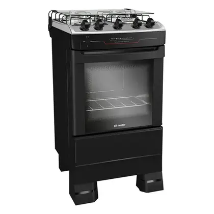 Fogão de Piso 4 Bocas Mueller Acendimento Automático Mesa de Inox Forno Total Clean MFI4BF