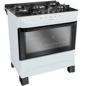 Fogão de Piso 5 Bocas Mueller Automático com Mesa de Vidro Temperado e Ultra Chama MFV5BB Fogão de Piso 5 Bocas Mueller Automático com Mesa de Vidro Temperado e Ultra Chama MFV5BB