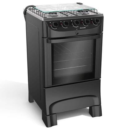 Fogão de Piso 4 Bocas Mueller Acendimento Automático Cor Preto Fosco MFI4BB 610000817
