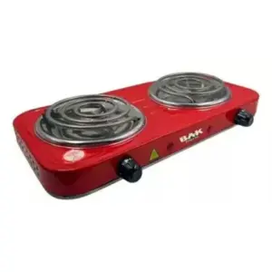 Fogareiro Cooktop Elétrico BAK 2 Bocas 2000W 110V Vermelho para Camping BK-FCE708-110 Fogareiro Cooktop Elétrico BAK 2 Bocas 2000W 110V Vermelho para Camping BK-FCE708-110